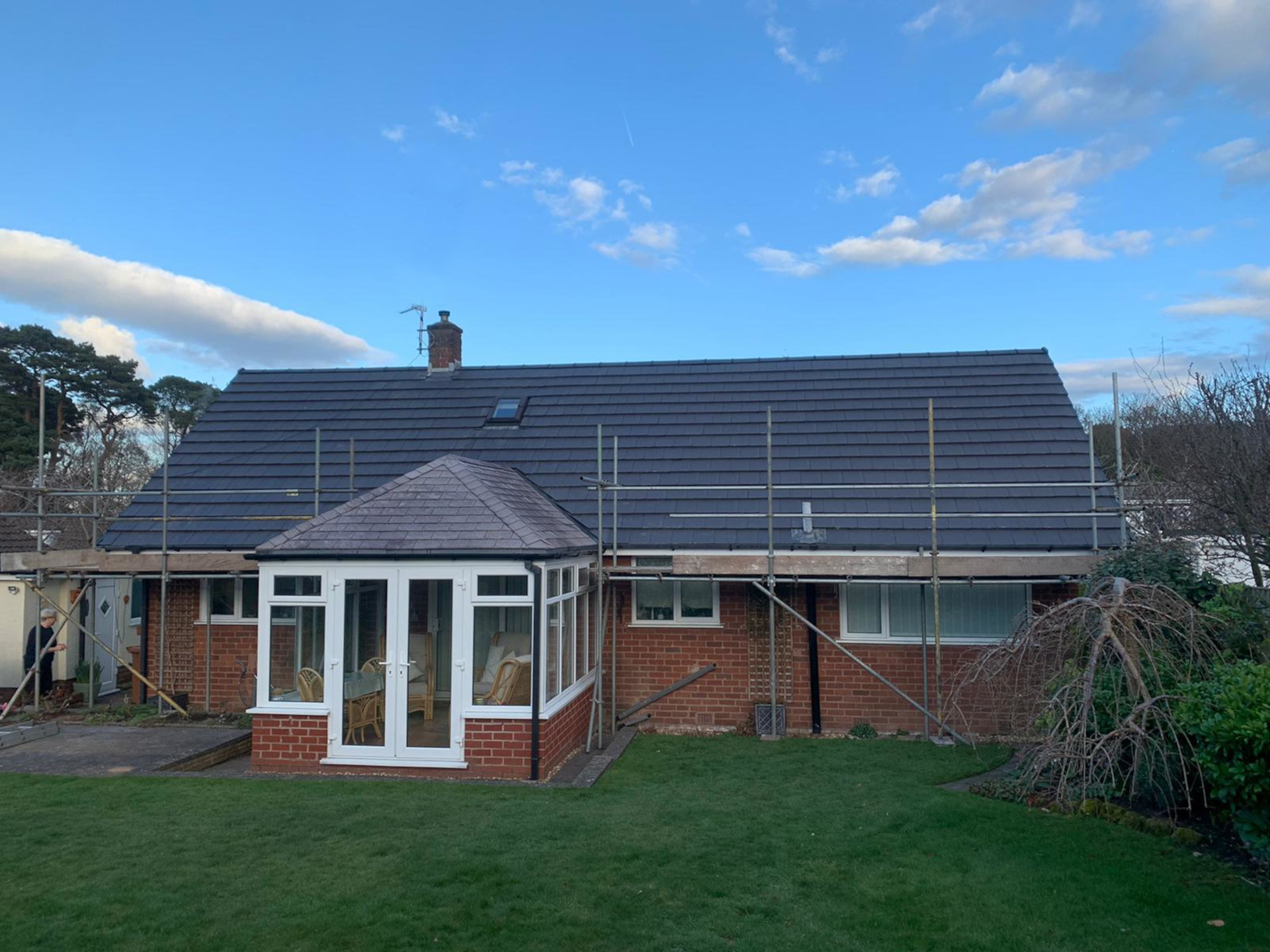 New tile roof to bungalow in Marple by Majestic Roofing Contractors of Greater Manchester.